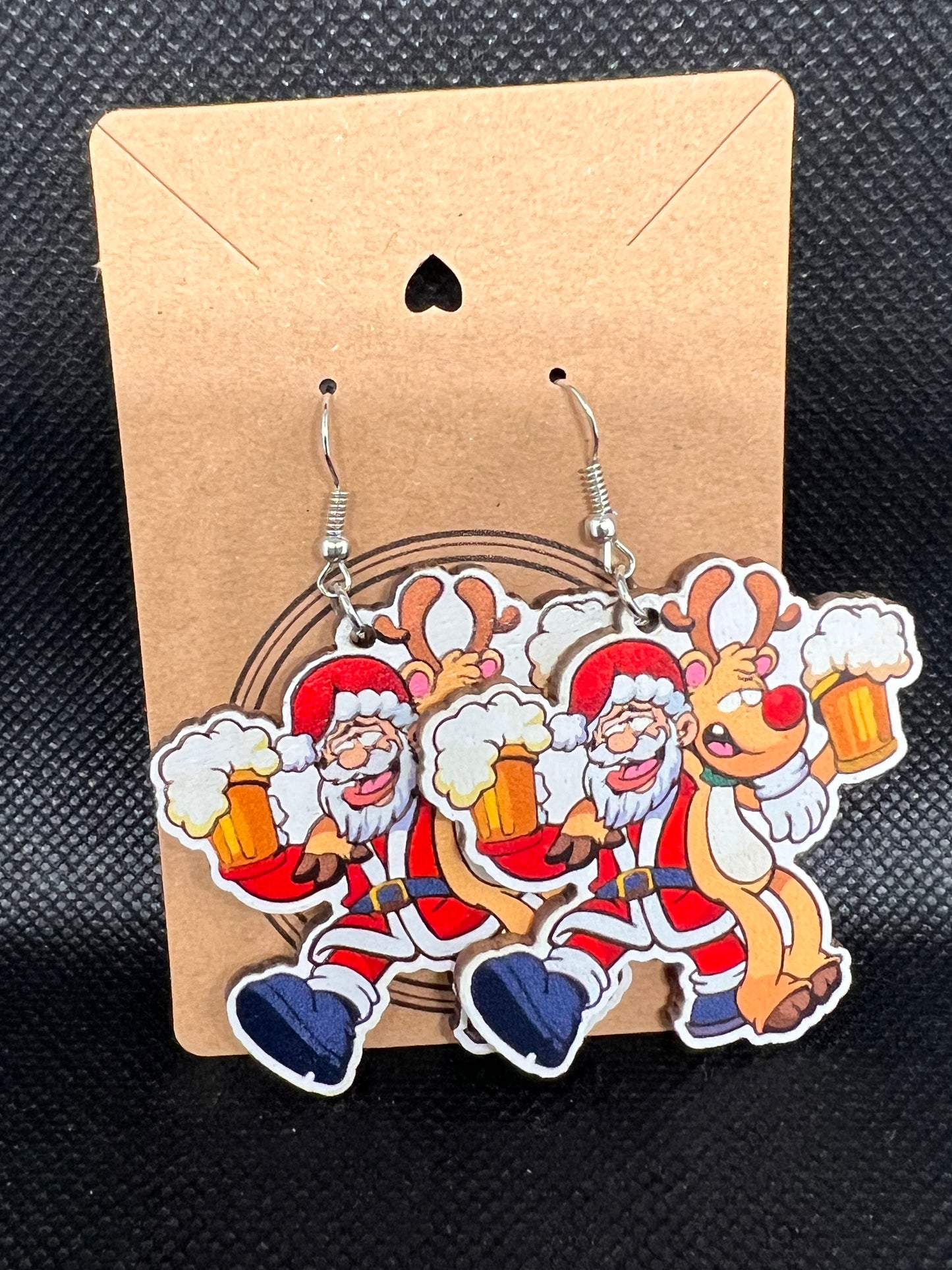 Happy Hour Santa earrings