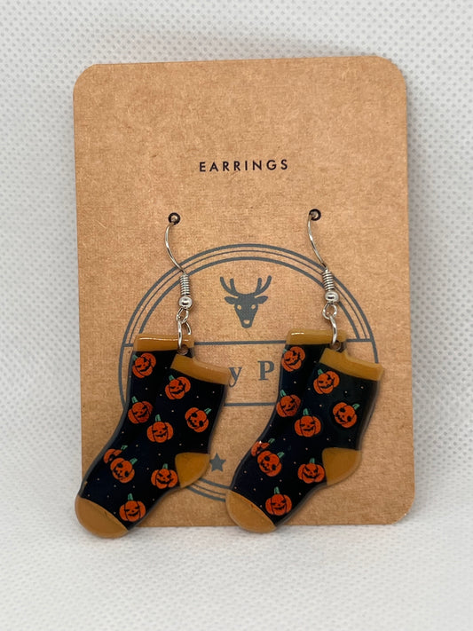 Pumpkin sock earrings