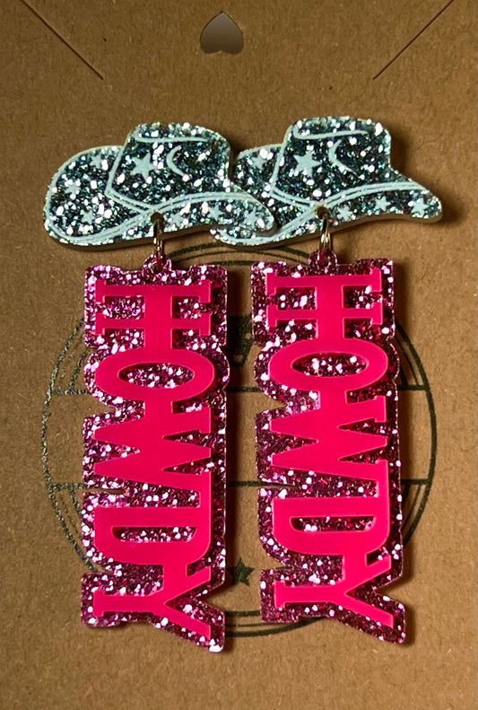 Pink Howdy Earrings