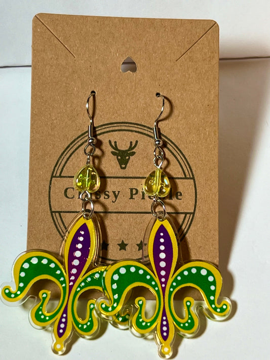 Mardi Gras Fleur de-lis Earrings