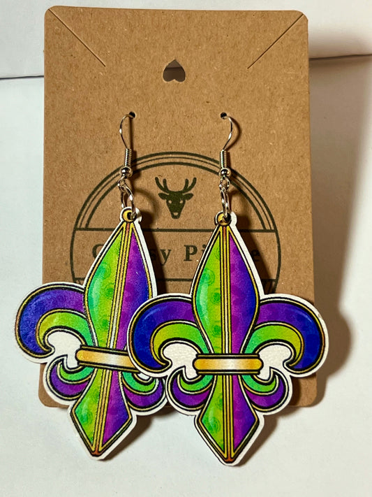 Mardi Gras Fleur de-lis Earrings