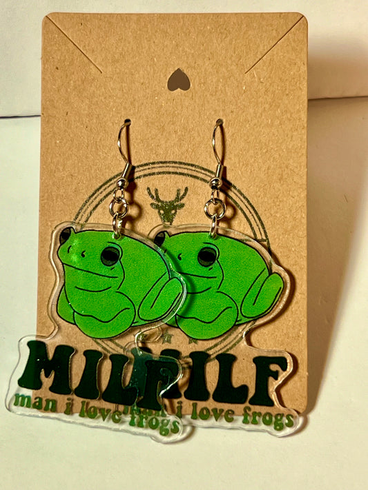 Man I Love Frogs Earrings