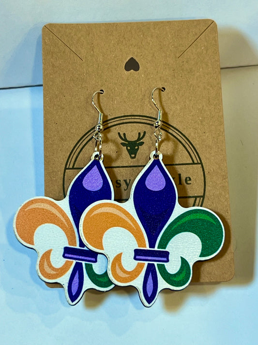 Mardi Gras Fleur de-lis Earrings